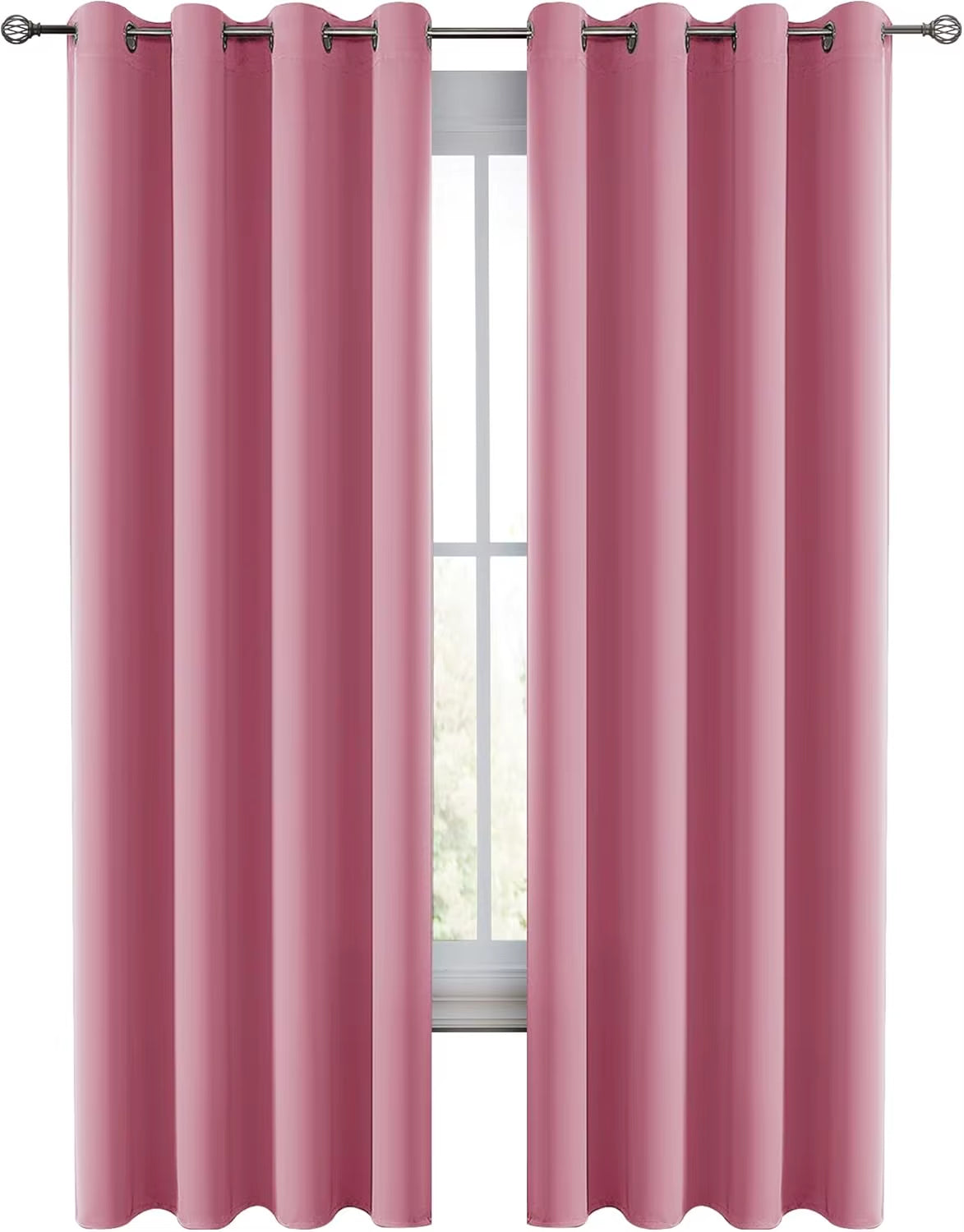 Lux Decor Collection Premium Blackout Curtains 84 Inch Length Long 2 Panels Set - Thermal Insulated Room Darkening Curtains