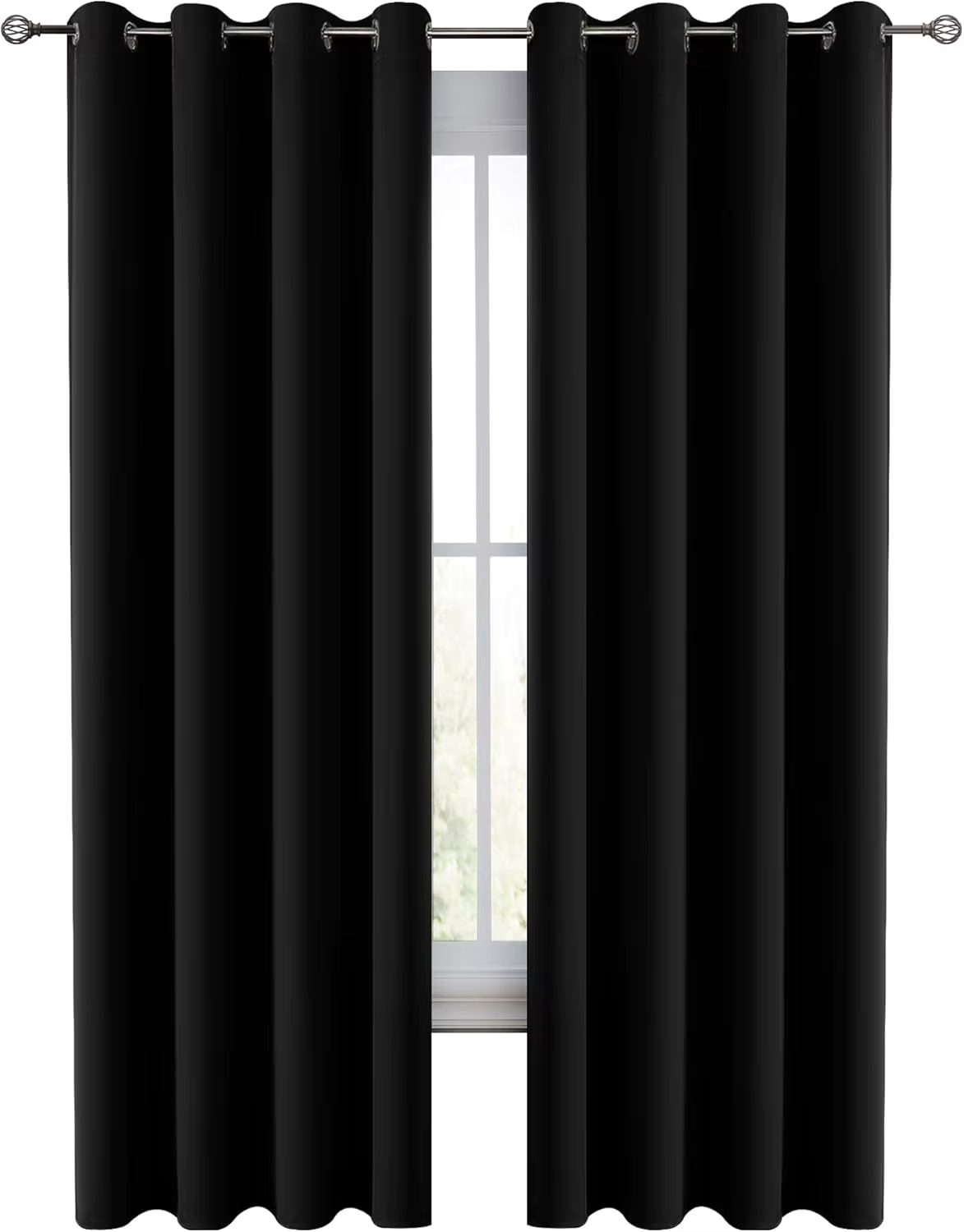 Lux Decor Collection Premium Blackout Curtains 84 Inch Length Long 2 Panels Set - Thermal Insulated Room Darkening Curtains
