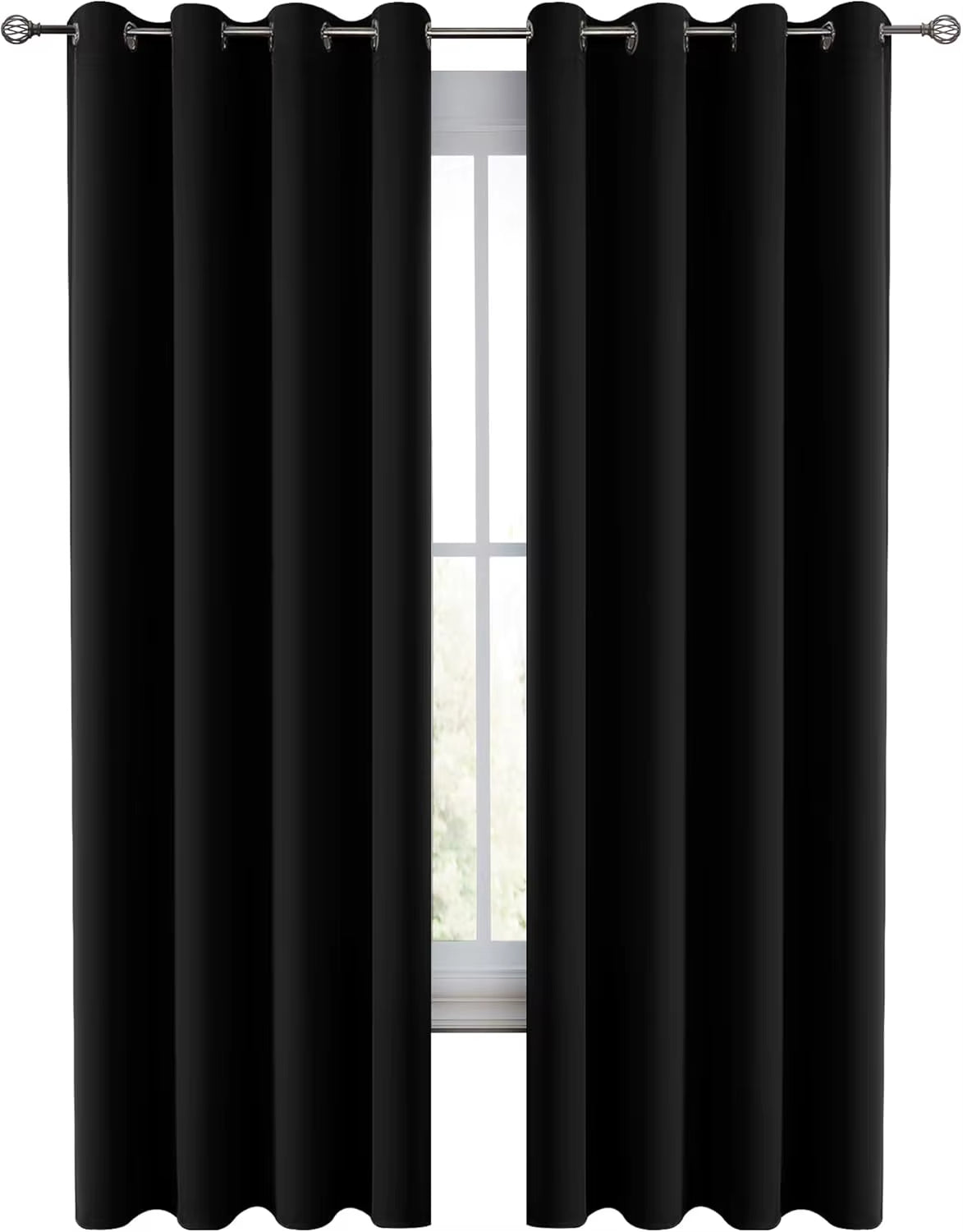 Lux Decor Collection Premium Blackout Curtains 84 Inch Length Long 2 Panels Set - Thermal Insulated Room Darkening Curtains