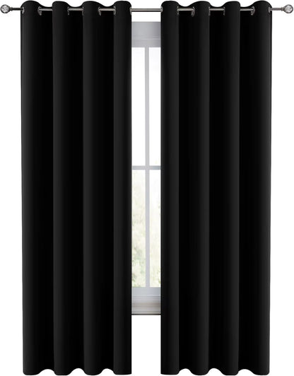 Lux Decor Collection Premium Blackout Curtains 84 Inch Length Long 2 Panels Set - Thermal Insulated Room Darkening Curtains