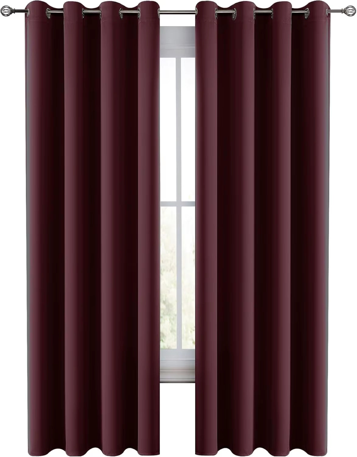 Lux Decor Collection Premium Blackout Curtains 84 Inch Length Long 2 Panels Set - Thermal Insulated Room Darkening Curtains