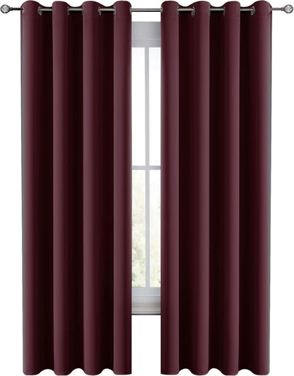 Lux Decor Collection Premium Blackout Curtains 84 Inch Length Long 2 Panels Set - Thermal Insulated Room Darkening Curtains