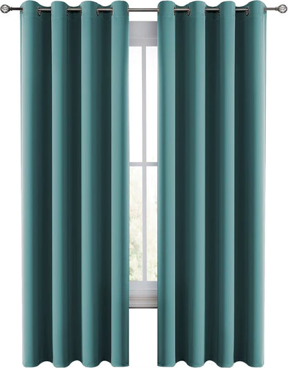 Lux Decor Collection Premium Blackout Curtains 84 Inch Length Long 2 Panels Set - Thermal Insulated Room Darkening Curtains