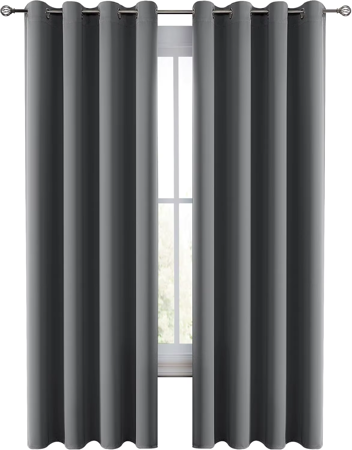 Lux Decor Collection Premium Blackout Curtains 84 Inch Length Long 2 Panels Set - Thermal Insulated Room Darkening Curtains