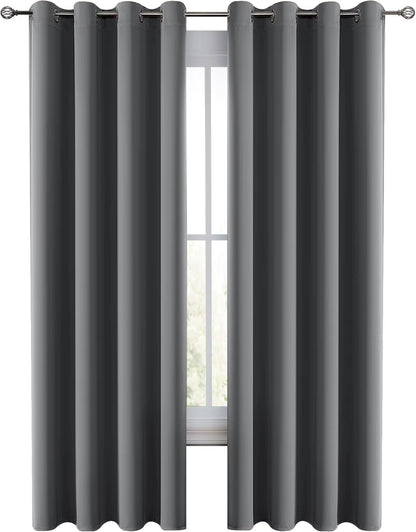 Lux Decor Collection Premium Blackout Curtains 84 Inch Length Long 2 Panels Set - Thermal Insulated Room Darkening Curtains