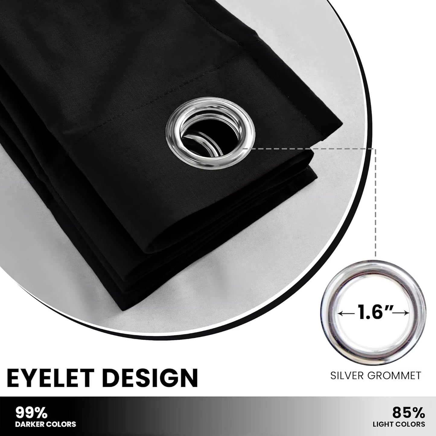 Lux Decor Collection Premium Blackout Curtains 84 Inch Length Long 2 Panels Set - Thermal Insulated Room Darkening Curtains