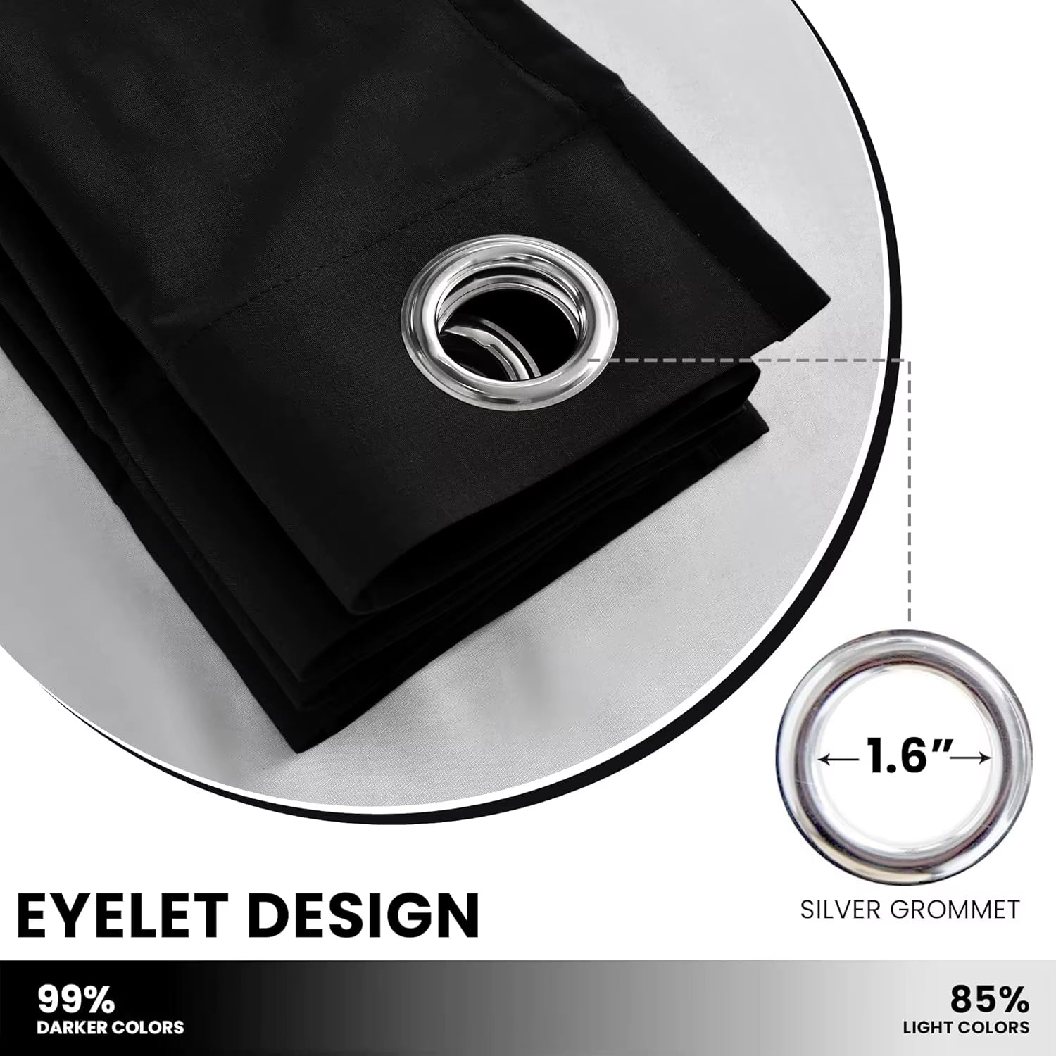 Lux Decor Collection Premium Blackout Curtains 84 Inch Length Long 2 Panels Set - Thermal Insulated Room Darkening Curtains