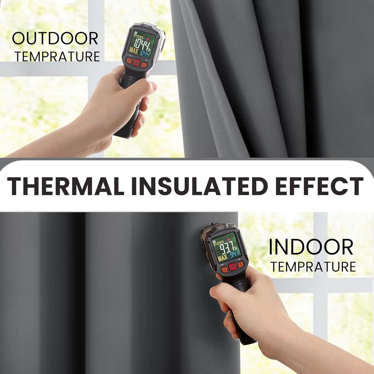 Lux Decor Collection Premium Blackout Curtains 84 Inch Length Long 2 Panels Set - Thermal Insulated Room Darkening Curtains