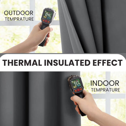 Lux Decor Collection Premium Blackout Curtains 84 Inch Length Long 2 Panels Set - Thermal Insulated Room Darkening Curtains