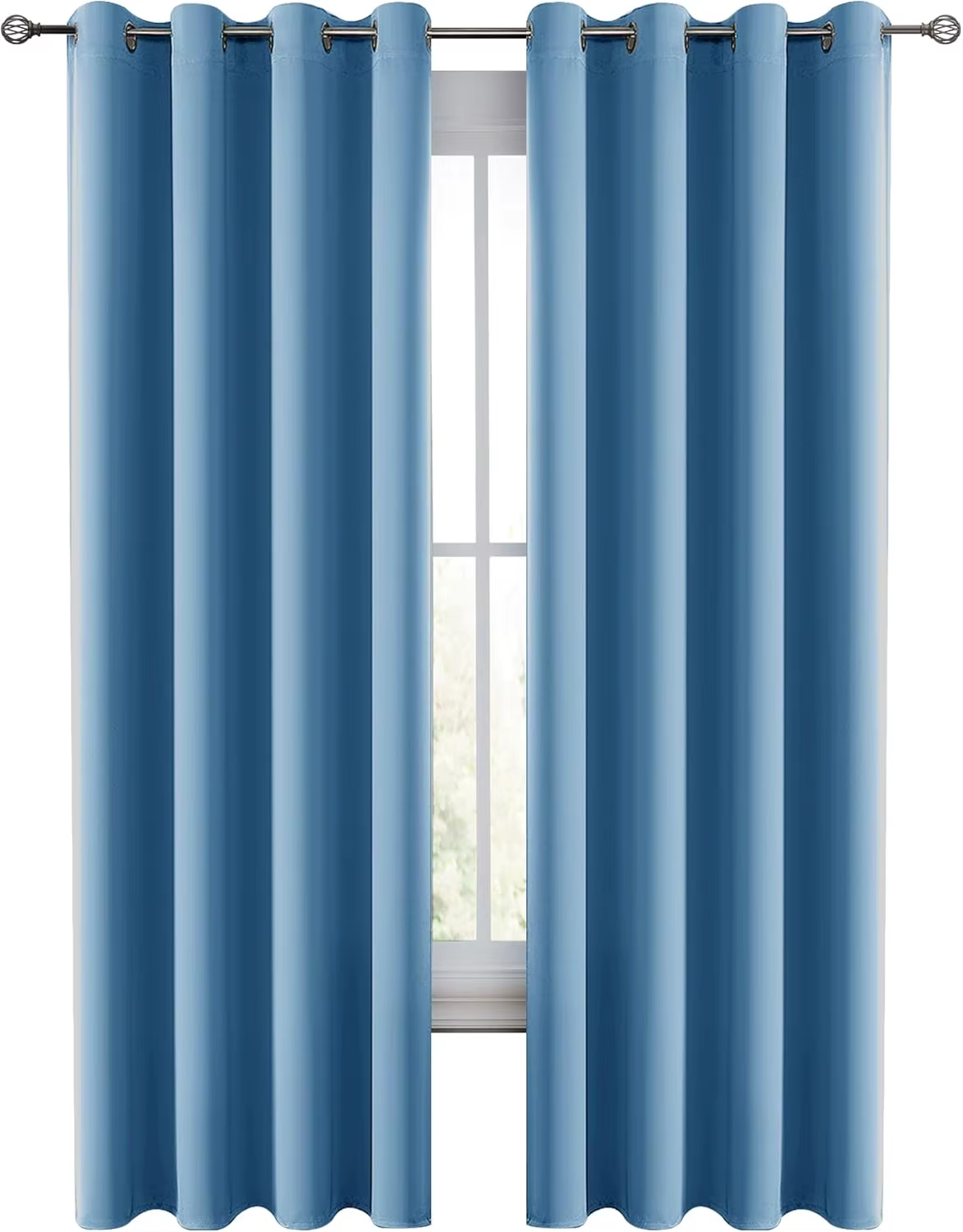 Lux Decor Collection Premium Blackout Curtains 84 Inch Length Long 2 Panels Set - Thermal Insulated Room Darkening Curtains