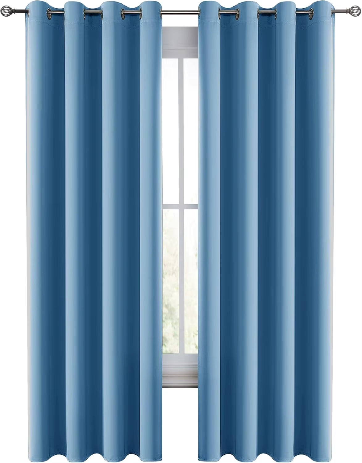 Lux Decor Collection Premium Blackout Curtains 84 Inch Length Long 2 Panels Set - Thermal Insulated Room Darkening Curtains
