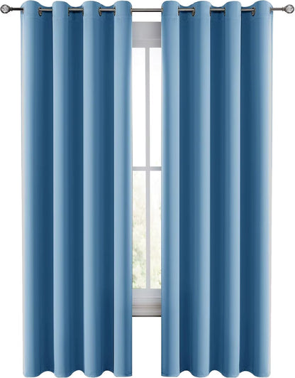 Lux Decor Collection Premium Blackout Curtains 84 Inch Length Long 2 Panels Set - Thermal Insulated Room Darkening Curtains