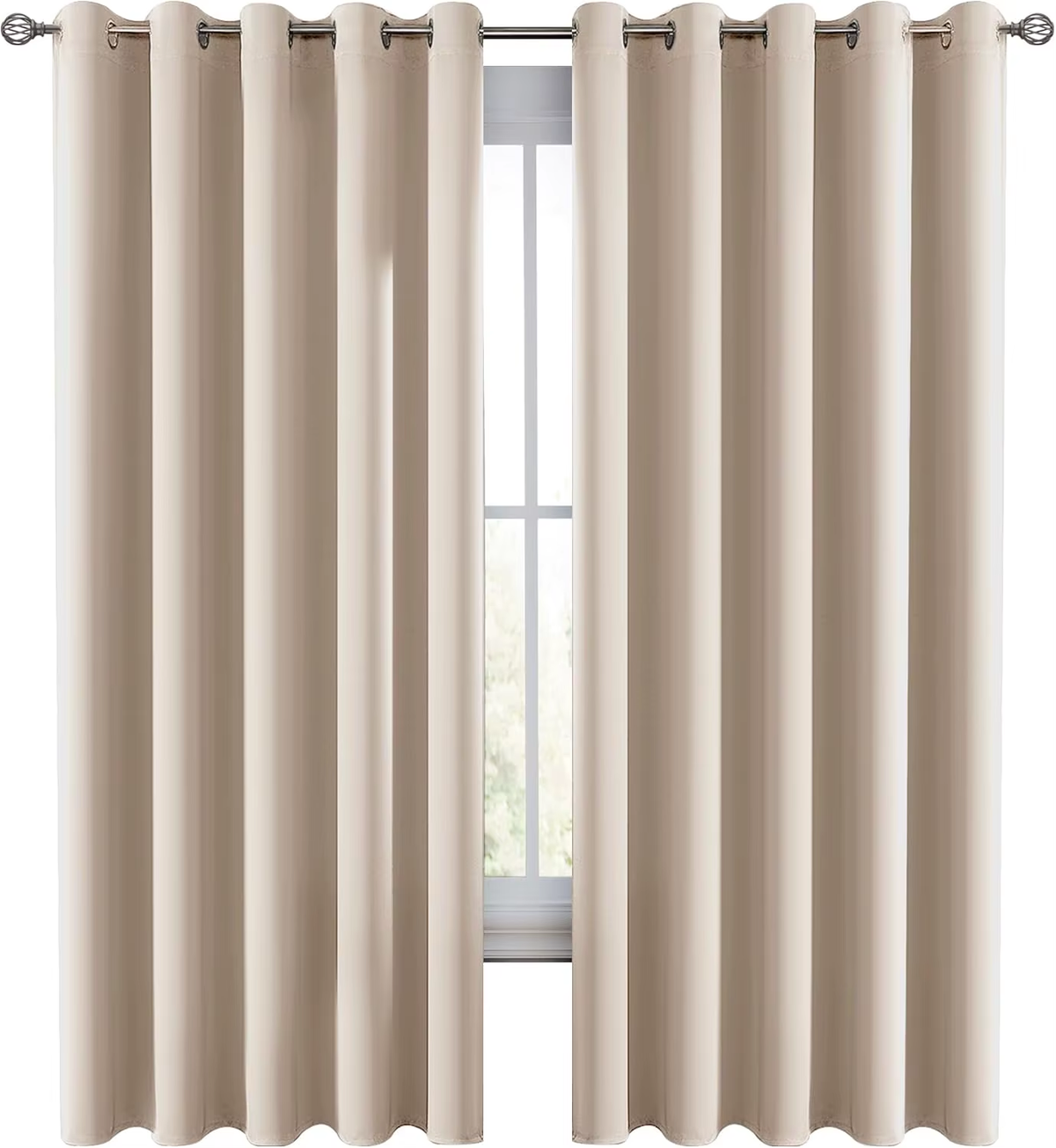 Lux Decor Collection Premium Blackout Curtains 84 Inch Length Long 2 Panels Set - Thermal Insulated Room Darkening Curtains