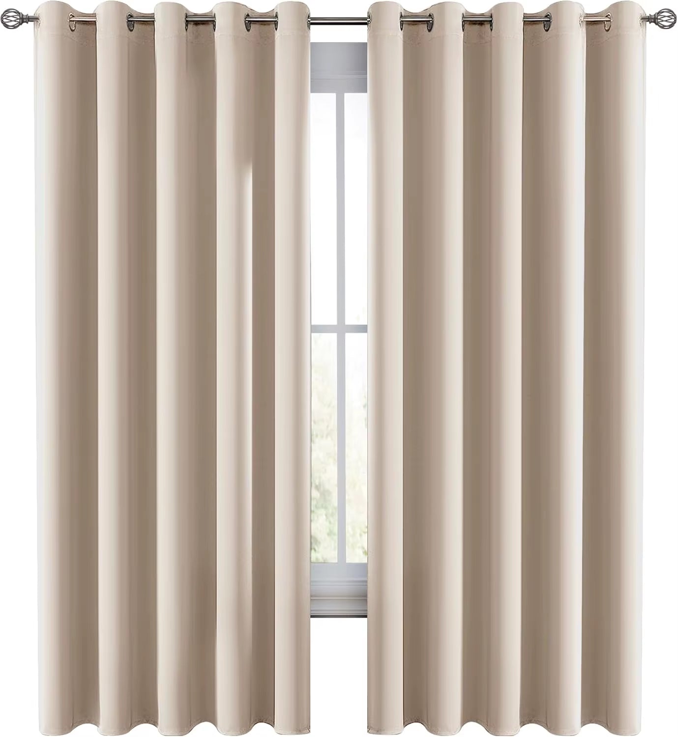 Lux Decor Collection Premium Blackout Curtains 84 Inch Length Long 2 Panels Set - Thermal Insulated Room Darkening Curtains