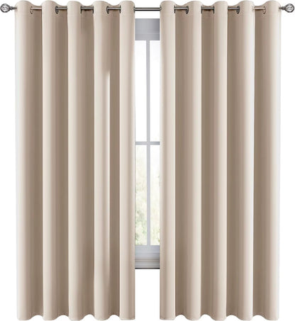Lux Decor Collection Premium Blackout Curtains 84 Inch Length Long 2 Panels Set - Thermal Insulated Room Darkening Curtains