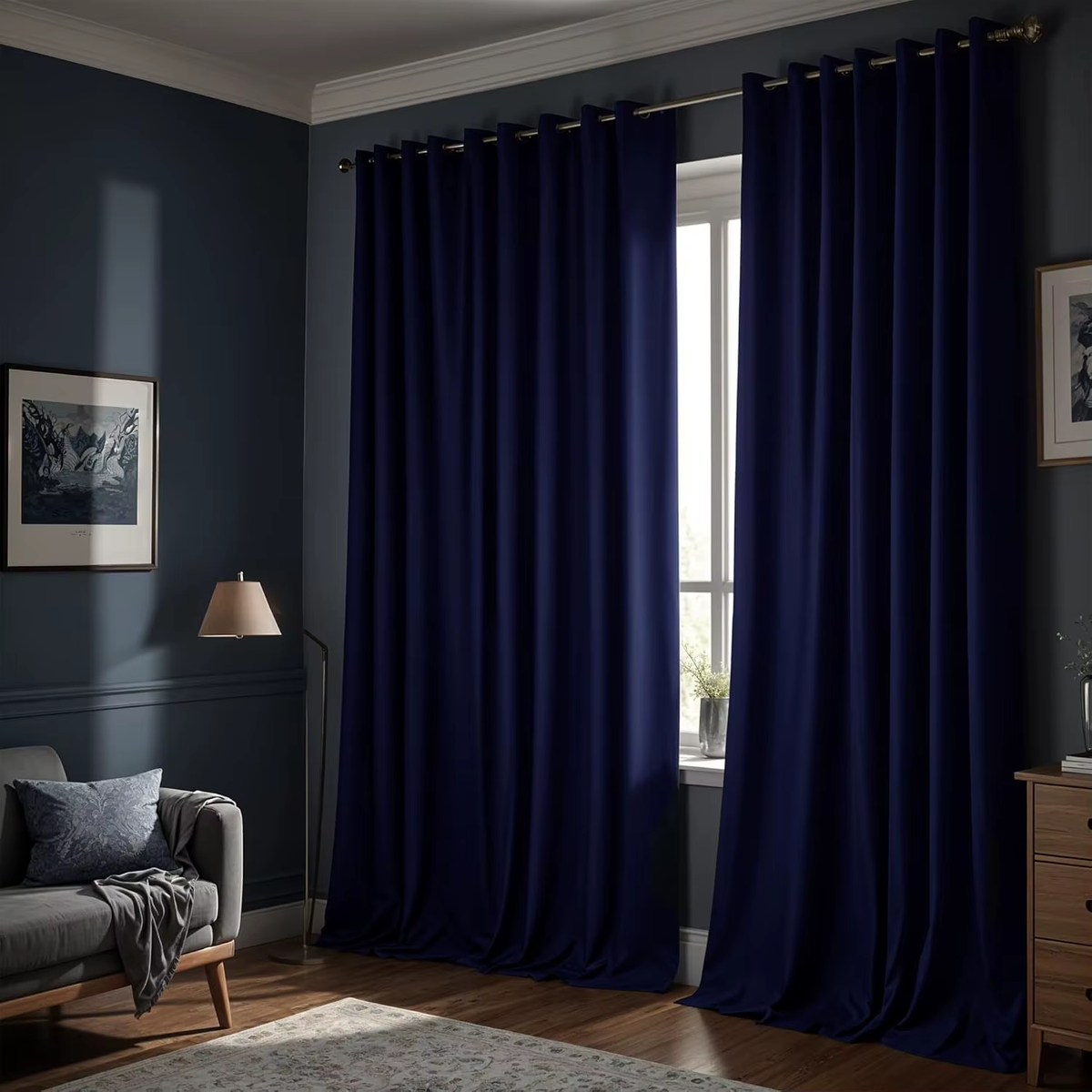 Lux Decor Collection Premium Blackout Curtains 84 Inch Length Long 2 Panels Set - Thermal Insulated Room Darkening Curtains