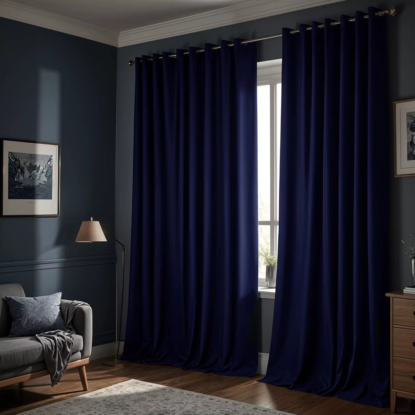 Lux Decor Collection Premium Blackout Curtains 84 Inch Length Long 2 Panels Set - Thermal Insulated Room Darkening Curtains