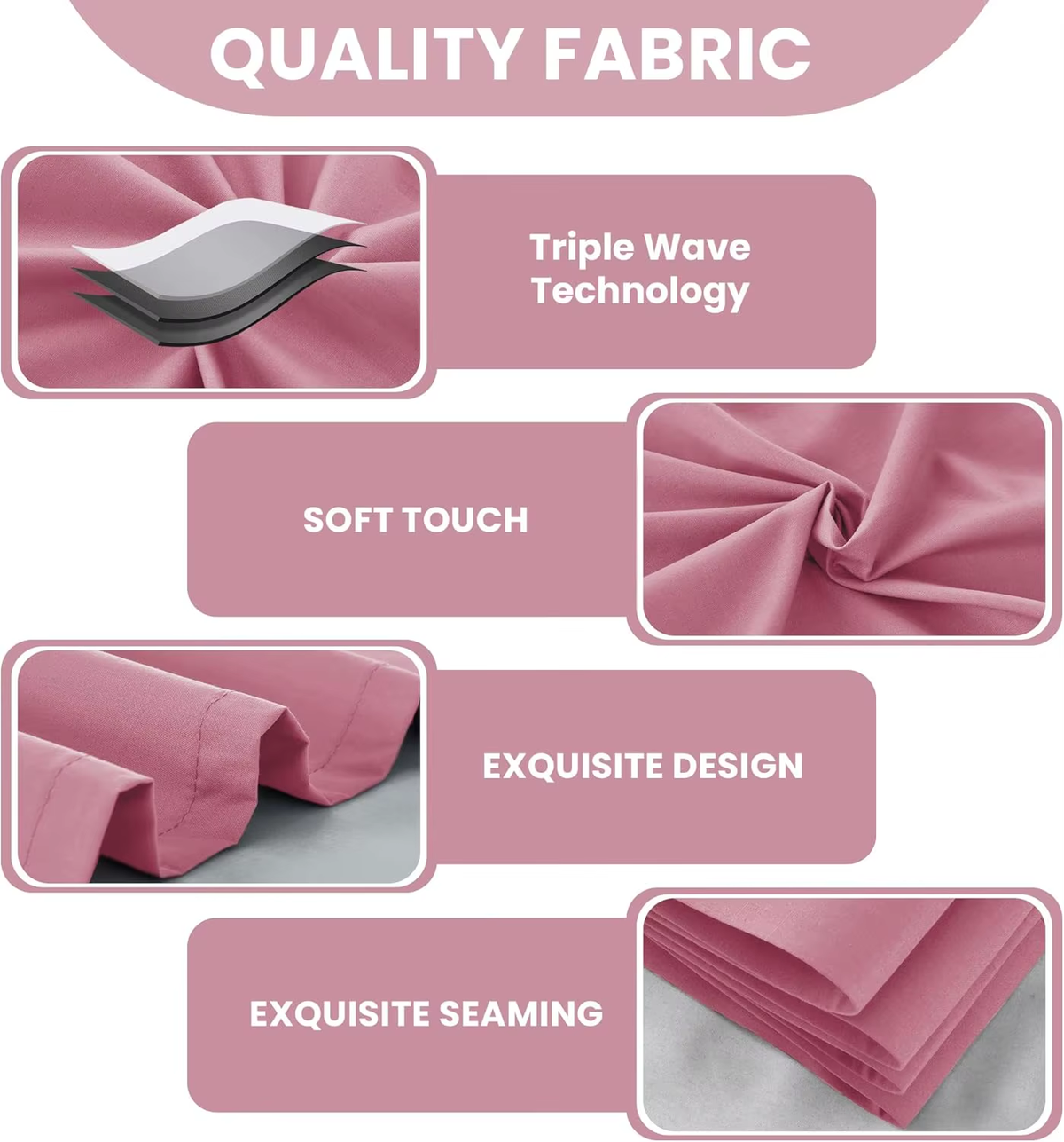 Lux Decor Collection Premium Blackout Curtains 84 Inch Length Long 2 Panels Set - Thermal Insulated Room Darkening Curtains