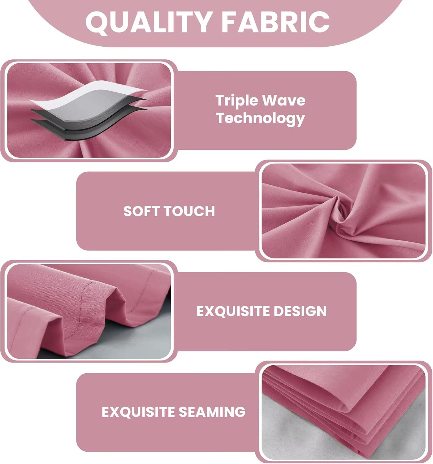 Lux Decor Collection Premium Blackout Curtains 84 Inch Length Long 2 Panels Set - Thermal Insulated Room Darkening Curtains