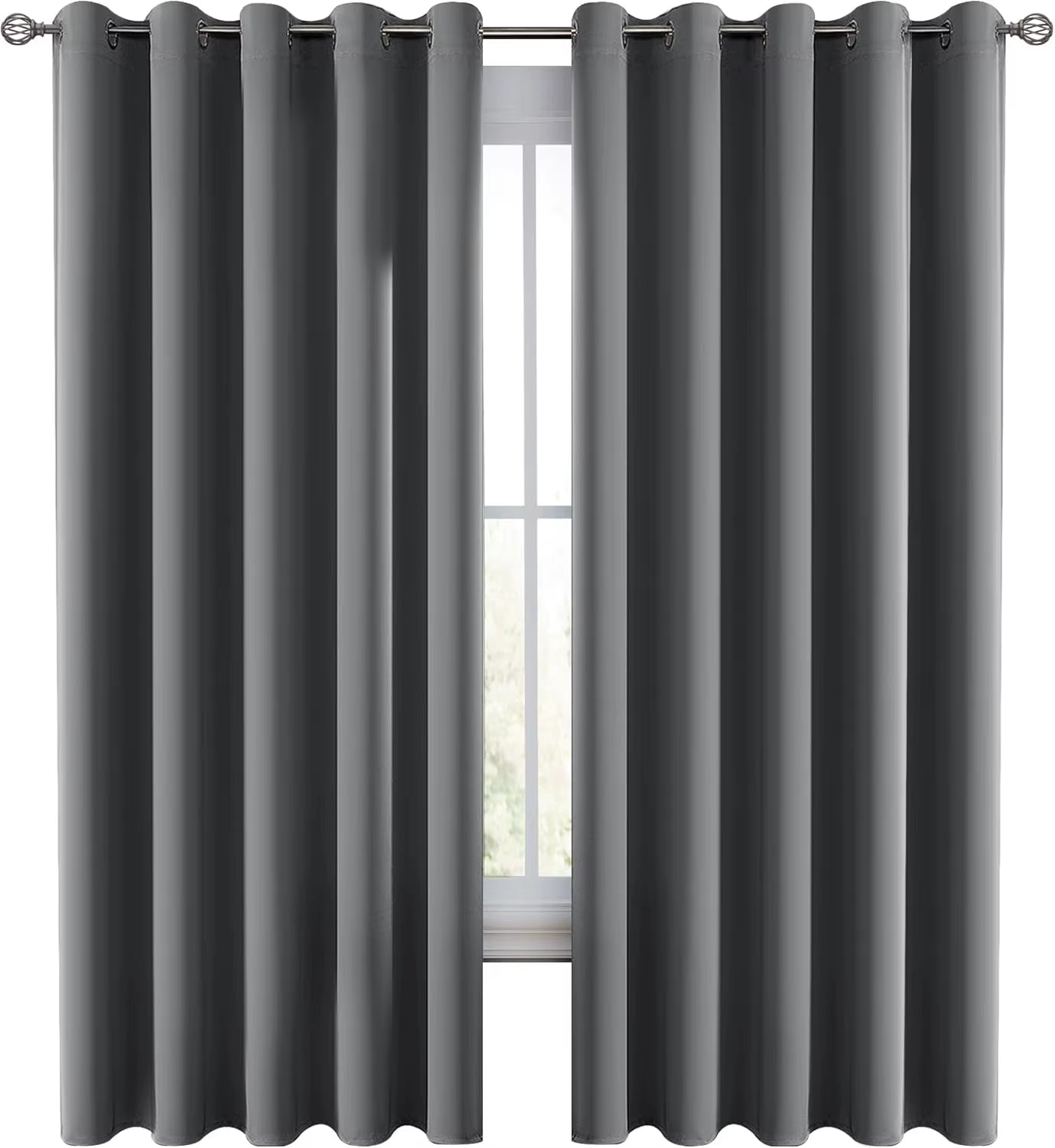 Lux Decor Collection Premium Blackout Curtains 84 Inch Length Long 2 Panels Set - Thermal Insulated Room Darkening Curtains