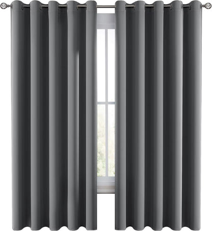 Lux Decor Collection Premium Blackout Curtains 84 Inch Length Long 2 Panels Set - Thermal Insulated Room Darkening Curtains
