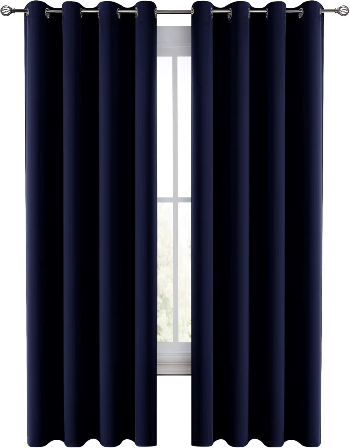 Lux Decor Collection Premium Blackout Curtains 84 Inch Length Long 2 Panels Set - Thermal Insulated Room Darkening Curtains
