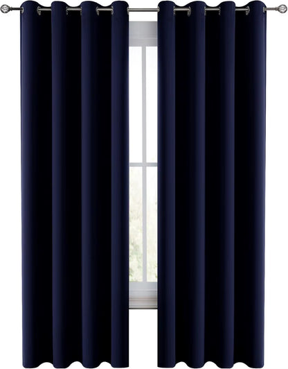 Lux Decor Collection Premium Blackout Curtains 84 Inch Length Long 2 Panels Set - Thermal Insulated Room Darkening Curtains